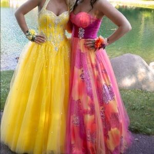 Beautiful Mori Lee sunshine tulle beaded ballgown.